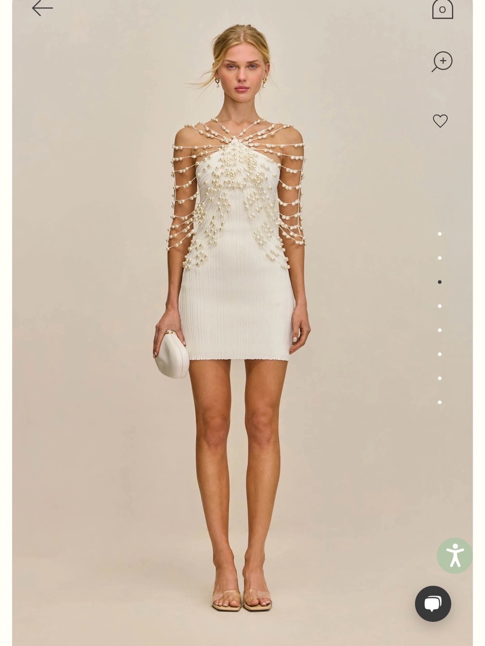 Cult Gaia Pearl-Embellished White Mini Dress - Picture 3 of 6